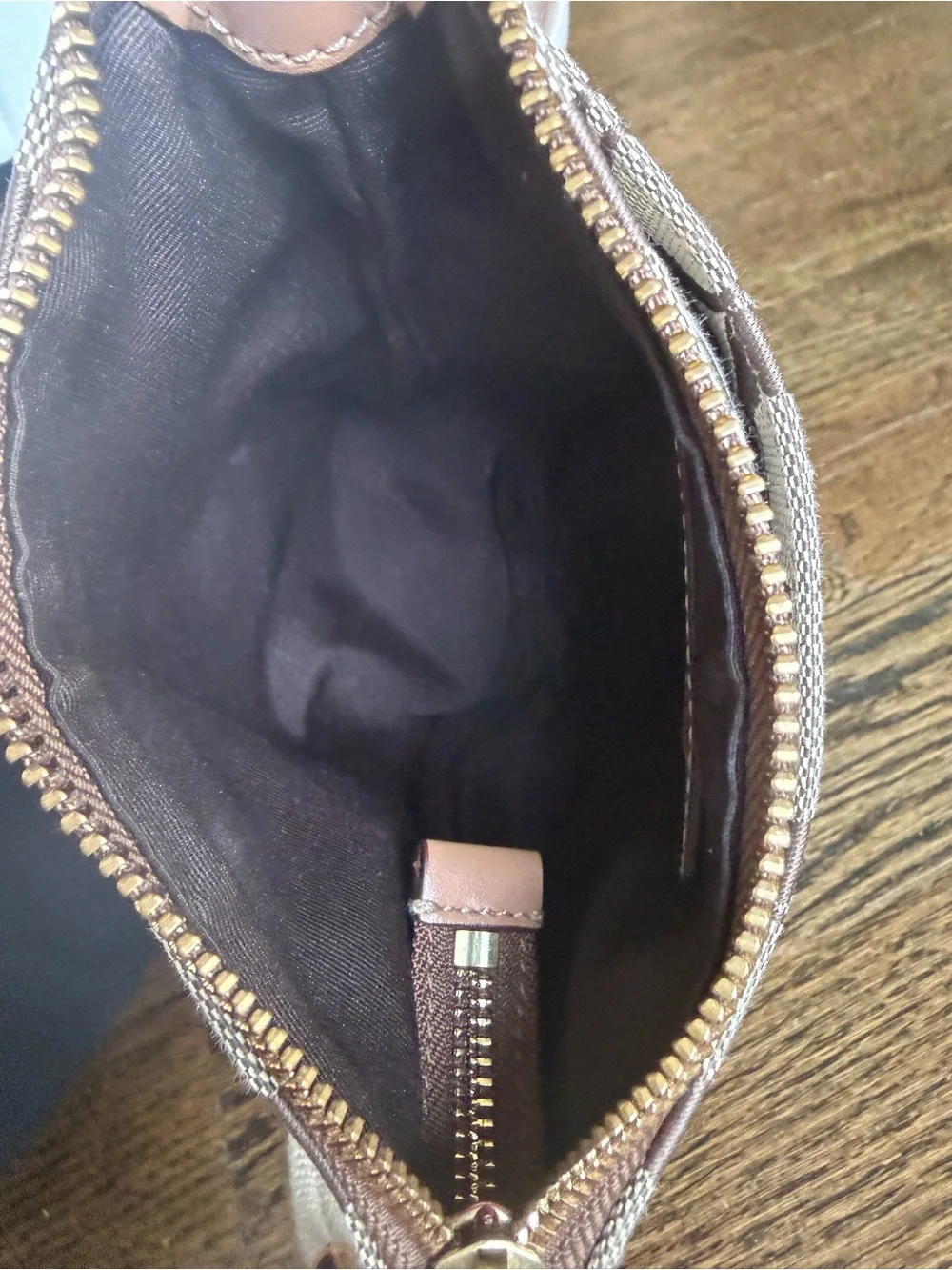 Vintage Coach Small Crossbody Bag in Beige Brown